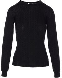 Elisabetta Franchi - Logo-Pattern Crew-Neck Sweater - Lyst