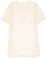 ROTATE BIRGER CHRISTENSEN - Floral-Embroidered Beaded Mini Dress - Lyst