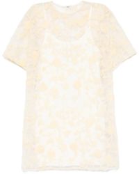 ROTATE BIRGER CHRISTENSEN - Floral-Embroidered Beaded Mini Dress - Lyst