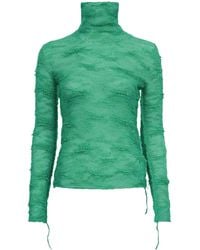 MM6 by Maison Margiela - Semi-Sheer Roll-Neck Jumper - Lyst