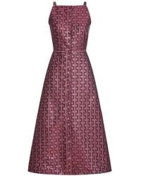 Markarian - Minette Floral-Stripe A-Line Midi Dress - Lyst