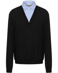 Moschino - Pullover Im Layering-Look Mit Logo-Print - Lyst