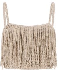 Pinko - Top Sin Mangas Con Detalle De Flecos - Lyst