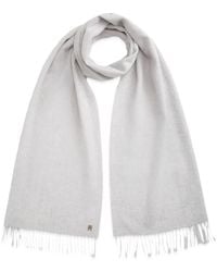 Tommy Hilfiger - Fringed Logo-Plaque Scarf - Lyst