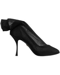 Dolce & Gabbana - Bow-Detail Mesh Ankle Boots - Lyst