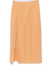 Alysi - Lurex-Detailed Midi Skirt - Lyst