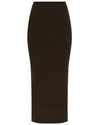Max Mara - Boris Geribbelde Midi-Rok - Lyst