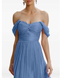 Framboise - Kaly Off-Shoulder Silk Midi Dress - Lyst