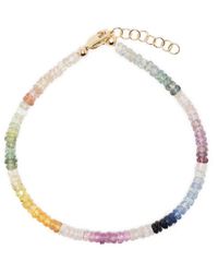 Roxanne First - 9kt White Gold Rainbow Sapphire Beaded Bracelet - Lyst