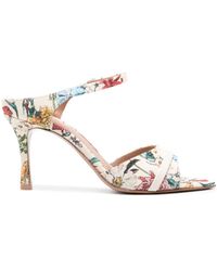 Malone Souliers - Una 80 Printed Canvas Mules - Lyst