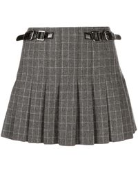 Maje - Check-pattern Pleated Miniskirt - Lyst