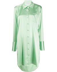 T By Alexander Wang Satijnen Blousejurk - Groen