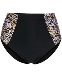 Duskii - High-Waisted Leopard-Print Bikini Bottoms - Lyst