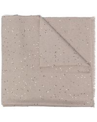 Brunello Cucinelli - Sequin-Embellished Cashmere-Blend Scarf - Lyst