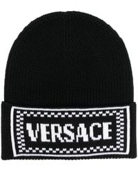 Versace - Intarsien-Mütze mit Logo - Lyst