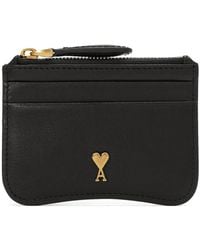 Ami Paris - Paris Paris Zipped Cowhide-Leather Card Holder - Lyst