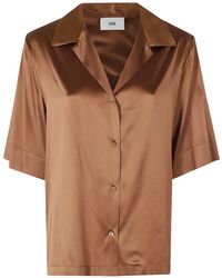 SOLOTRE - Camisa De Manga Corta Con Acabado Satinado - Lyst