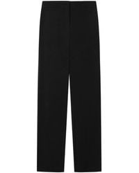 Emporio Armani - Washed Twill Trousers With Side Crease - Lyst