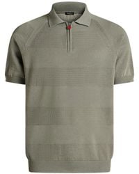 Kiton - Openwork-Stripe Zipped Polo Shirt - Lyst