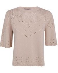 Twinset - Pointelle-Knit T-Shirt - Lyst