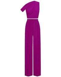 Gemy Maalouf - One-Shoulder Crepe Jumpsuit - Lyst