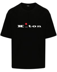 Kiton - T-Shirt mit Logo-Print - Lyst