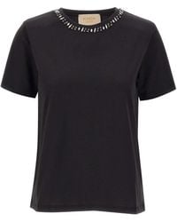 Kaos - T-Shirt Mit Kristallen - Lyst