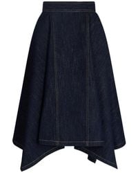 Patou - Handkerchief-Hem Denim Midi Skirt - Lyst