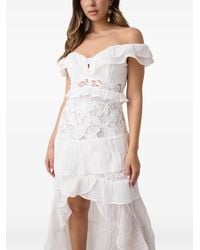 Guess - Off-Shoulder Ruffled Asymmetric Dress - Lyst