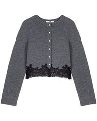 Maje - Twinset With Lace Trim Cardigan And Tank Top - Lyst