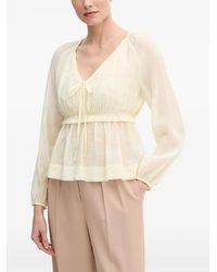 GAUDI - Ruffled Tie-Fastening Blouse - Lyst