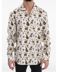 Dolce & Gabbana - Musical-Instrument-Print Silk Shirt - Lyst