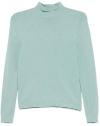 AROVESCIO - High-Neck Rib-Trimmed Sweater - Lyst