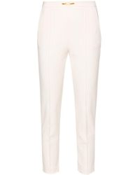 Elisabetta Franchi - Logo-plaque Tapered Trousers - Lyst