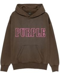 Purple Brand - Logo-Print Distressed Hoodie - Lyst
