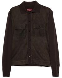 Gucci - Suede Button-Up Overshirt - Lyst