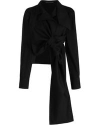 Yohji Yamamoto - Gathered Cropped Cotton Jacket - Lyst