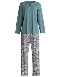 CALIDA - Pyjama Met Bloemenprint En V-Hals - Lyst