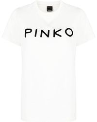 Pinko - Logo-print Cotton T-shirt - Lyst
