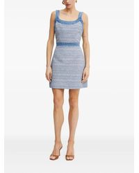 Guess - Tweed Mini-Jurk Met Denim Afwerking - Lyst