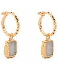 Missoma - Plated Moonstone Hoop Earrings - Lyst