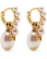 Dower & Hall - Timeless Pearl Hoops Set - Lyst