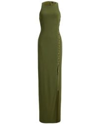 Ralph Lauren - Lace-Up Jersey Maxi Dres - Lyst