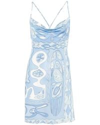 PUCCI - Abstract-Print Cowl-Neck Dress - Lyst