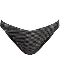 Moschino - Logo-Print Metallic-Sheen Bikini Bottoms - Lyst