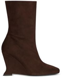 Balmain - Bottines Compensées En Daim - Lyst