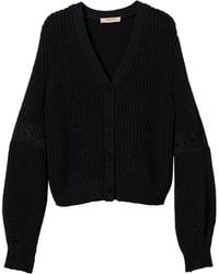Twinset - Lace-Panel Knitted Cardigan - Lyst