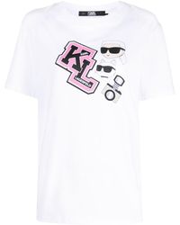 Karl Lagerfeld - T-shirt Ikonik Varsity oversize - Lyst