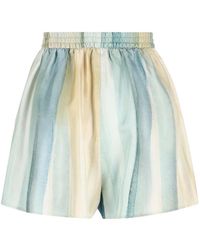 Loro Piana - Elastic-Waistband Striped Silk Shorts - Lyst