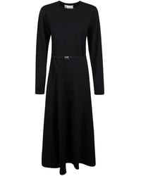 Tory Burch - Buckle Long-Sleeve Midi Dress - Lyst